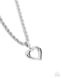 Admirable Academy - White - Paparazzi Accessories Heart Necklace