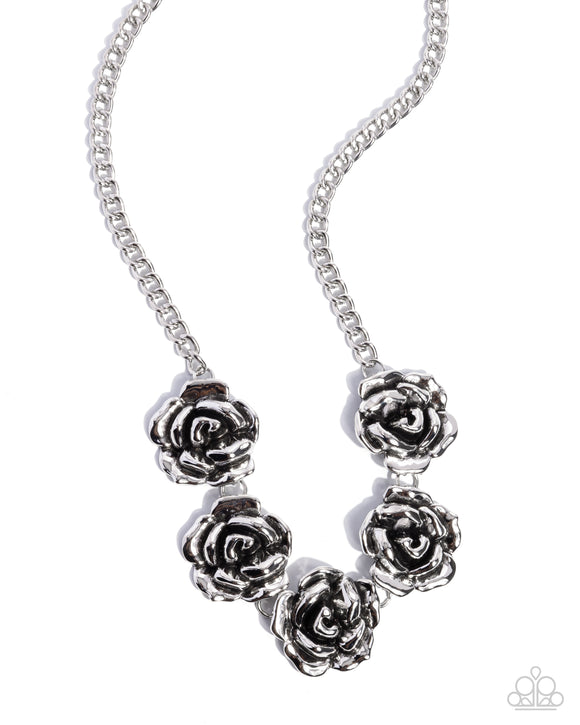 Refreshing Roses - Silver - Paparazzi Accessories