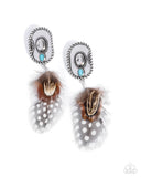 Feathered Fairy Tale - Brown - Paparazzi Accessories Cowboy Hat Feather Earrings