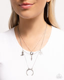 Saloon Sass - Silver - Paparazzi Layered Western Cowboy Boot Necklace