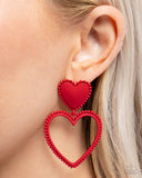 Casual Chemistry - Red - Paparazzi Heart Post Earrings