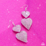 Never Enough Sparkle - Pink - Paparazzi Pink Dipped Heart Earrings