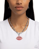 Keepsake Kisser - Red - Paparazzi Accessories Lip Necklace