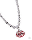 Keepsake Kisser - Red - Paparazzi Accessories Lip Necklace