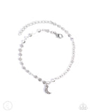 Crescent Chic - Silver - Paparazzi Moon Ankle Bracelet