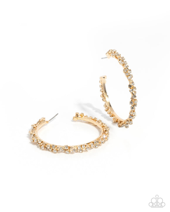 Divine Decoding - Gold - Paparazzi Accessories Hoop Earrings