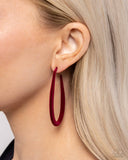 The Right Angle - Red - Paparazzi Accessories Velvet Hoop Earrings