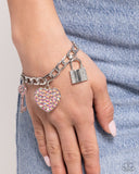 Fortified Fashion - Pink - Key Lock Heart Charm Bracelet - Paparazzi Accessories