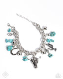 Wild West Wardrobe - Blue - 0924FF Bull Horseshoe Cactus Bracelet