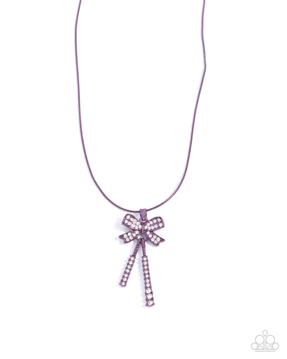 Ready Radiance - Purple - Paparazzi Accessories Bow Necklace