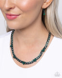 Fond Fashion - Green - Paparazzi Accessories - Green Dipped Heart Necklace