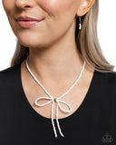 High-Class Hype - White - Paparazzi Accessories Bow Necklace