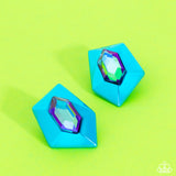 Dauntless Detail - Blue - Paparazzi Accessories Clip-on Earrings