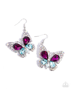 Teardrop Takeoff - Multi - Paparazzi Accessories Butterfly Earrings