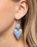 Colorful Chemistry - Blue - Paparazzi Accessories Heart Earrings