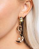 Stellar Serendipity - Gold - Paparazzi Accessories Moon Earrings