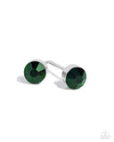 Logical Light - Green - Paparazzi Accessories Tiny Post Earrings