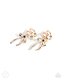 Ballet Lacing - Gold - Paparazzi Accessories Cuff Earrings