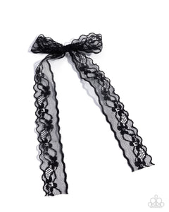 Petite Princess - Black - Paparazzi Accessories Lace Hair Bow