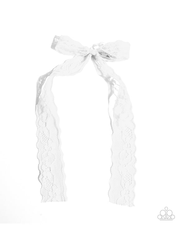 Petite Princess - White - Paparazzi Accessories Lace Bow