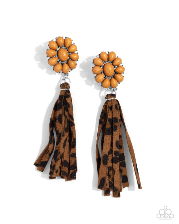 Hometown Hero - Brown - Paparazzi Accessories Leopard Earrings