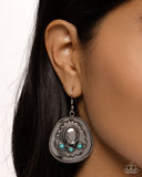 Cowboy Chaperone - Blue - Paparazzi Cowboy Hat Earrings