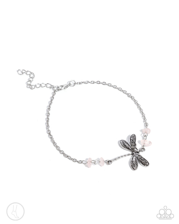 Dragonfly Dawn - Pink - Paparazzi Accessories Anklet