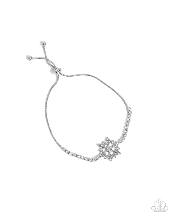 Snow Angel Shimmer - White - Paparazzi Accessories Snowflake Lariat Bracelet