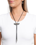 Eagle Emblem - Black - Paparazzi Accessories Bolo Necklace
