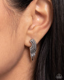 Angelic Altitude - Silver - Paparazzi Accessories Angel Wing Post Earrings