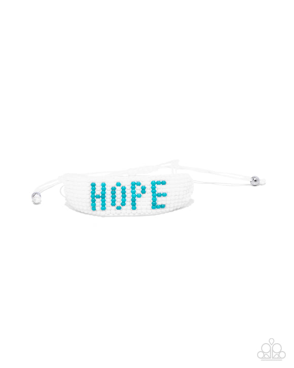 Hopeful Hire - Blue - Paparazzi Accessories Inspirational Seed Bead Bracelet