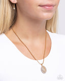 End Zone Elegance - Gold - Paparazzi Accessories Football Necklace