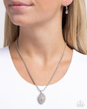 End Zone Elegance - White - Paparazzi Accessories Football Necklace