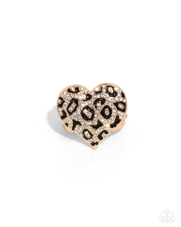 Cheetah Cameo - Gold - Paparazzi Accessories Cheetah Ring