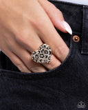 Cheetah Cameo - Gold - Paparazzi Accessories Cheetah Ring