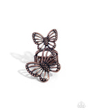 Windborne Whimsy - Copper - Paparazzi Accessories Butterfly Ring