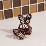 Windborne Whimsy - Copper - Paparazzi Accessories Butterfly Ring