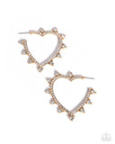 Excessive Elevation - Gold - Paparazzi Accessories Heart Hoop Earrings