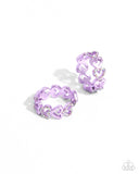 Historic Hearts - Purple - Paparazzi - Hinge Hoops