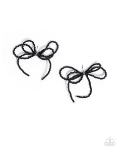 Sophisticated Sprinkle - Black - Paparazzi Accessories Bow Earrings