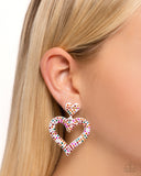 Dazzling Deed - Multi - Paparazzi Accessories Heart Earrings