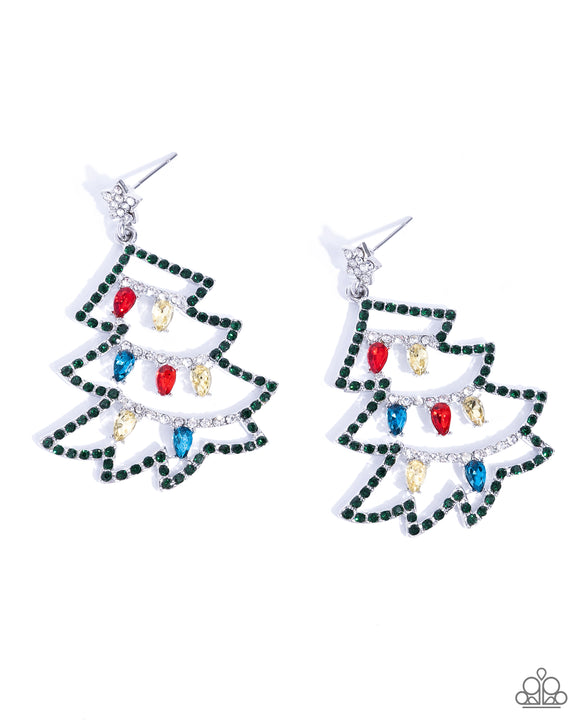 O Tannenbaum - Multi - Paparazzi Accessories Christmas Tree Earrings