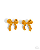 Dapper Dedication - Yellow - Paparazzi Accessories Bow Earrings