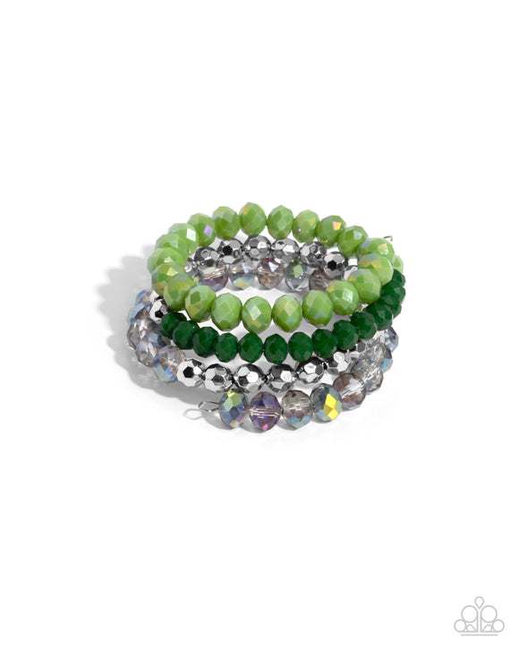 Memorable Makeover - Green - Paparazzi Accessories Coil Bracelet