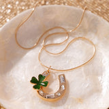 Lucky for Life - Gold - Horseshoe Clover Necklace