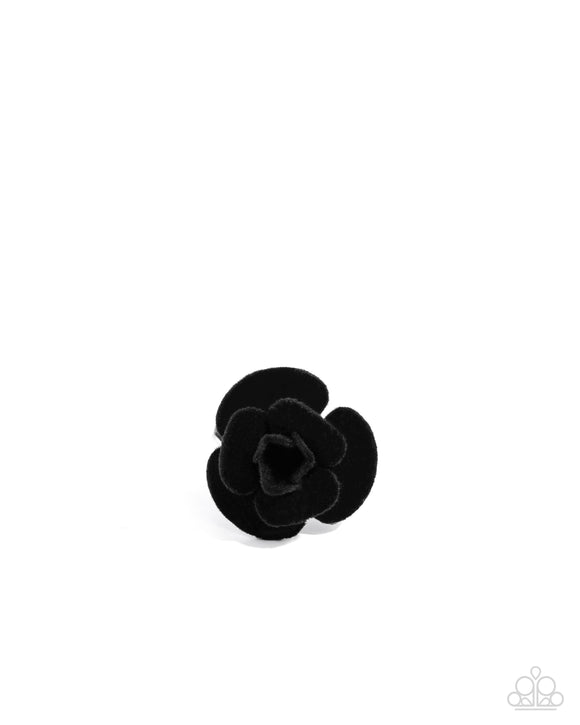 Relaxed Rosette - Black - Paparazzi Accessories