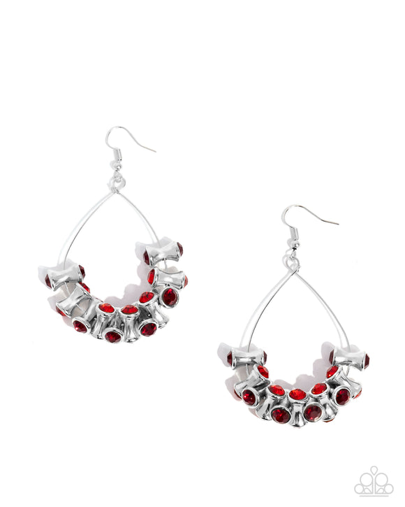 Courageous Chandelier - Red - Paparazzi Accessories PREORDER