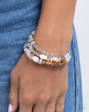 Feeling Alive - White - Paparazzi Accessories Coil Bracelet