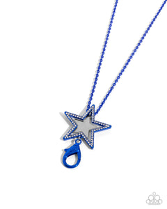 Stellar Search - Blue - Paparazzi Accessories Star Lanyard