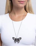 Whimsical Weekday - Black - Paparazzi Accessories - Butterfly Necklace